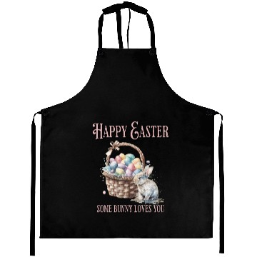 Discover Happy Easter Bunny Colorful watercolor Easter Egg Aprons