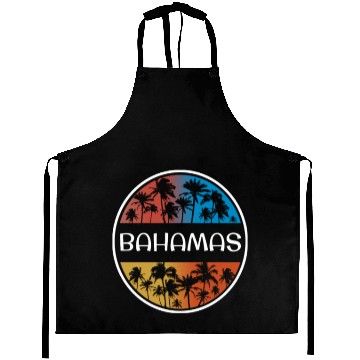 Discover Bahamas Stylish Vacation Souvenir Palm Tree Aprons