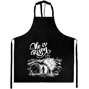 Discover He Is Risen - White Drawing HD Aprons