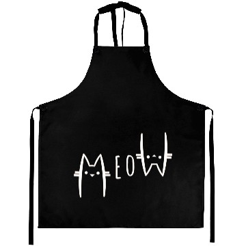 Discover Meow Aprons for Cat Lover, Funny Cat