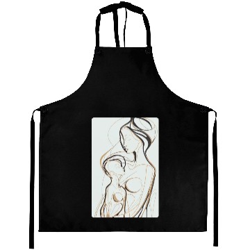 Discover Black, Gold & White Abstract Mother & Daughter Aprons
