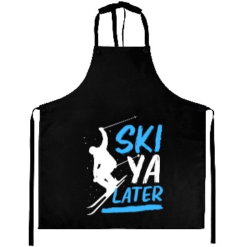 Discover Funny Skiing Winter Vacation Ski Ya Later Aprons