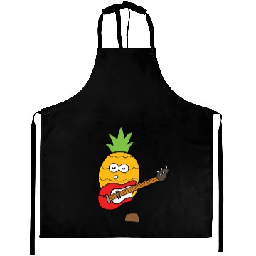Discover Funny Pineapple Playing Guitar Aprons