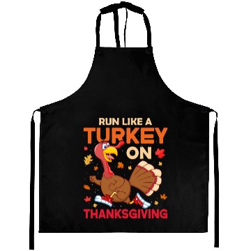 Discover Run Like A Turkey On Thanksgiving Aprons