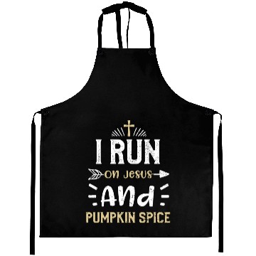 Discover I Run On Jesus And Pumpkin Spice Aprons