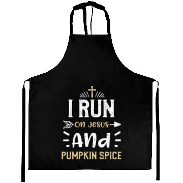 Discover I Run On Jesus And Pumpkin Spice Aprons
