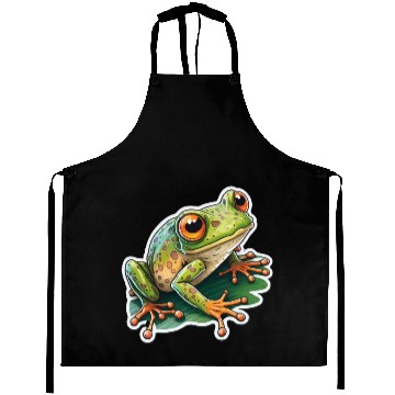 Discover Cartoon Green Frog Aprons