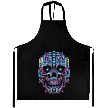 Discover Psychedelic Robot Skull Aprons