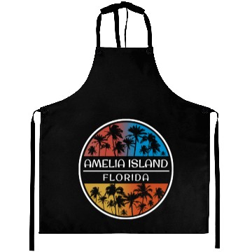 Discover Amelia Beach Florida Stylish Vacation Souvenir Aprons