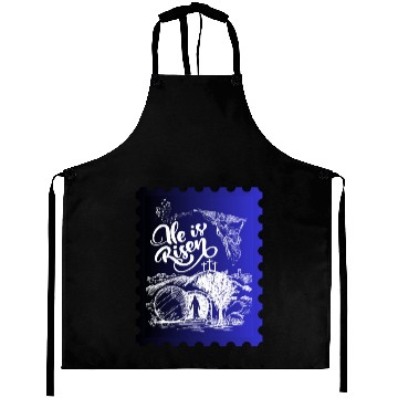 Discover He Is Risen. Angel and singing; Classic drawing Aprons