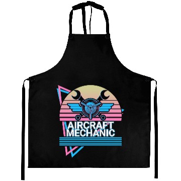 Discover Aircraft Mechanic Aviation Retro Gift Aprons