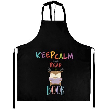 Discover Keep calm and read a book a deer reading a book Aprons