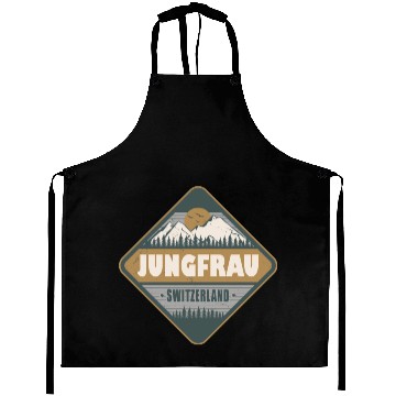 Discover Jungfrau Switzerland Vintage Hiking Design Aprons