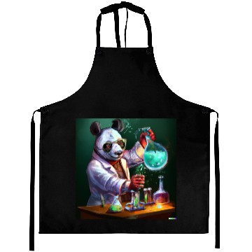 Discover Genius Panda: Whimsical Scientist Design Aprons