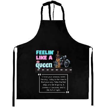 Discover Feelin' Like a Queen Lady Biker motorcycle-theme Aprons