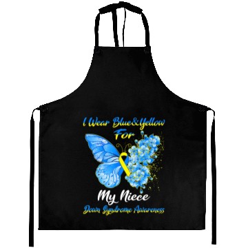 Discover Kids I Wear Blue Yellow For My Niece Down Syndrom Aprons