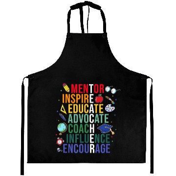 Discover Mentor Inspire Educate Inspired Teacher Life Back Aprons
