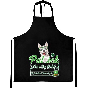 Discover Funny Husky Dog Breed Saint Patricks Day St Paddy Aprons