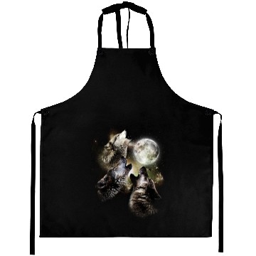 Discover Wolves Howling at the Moon Aprons
