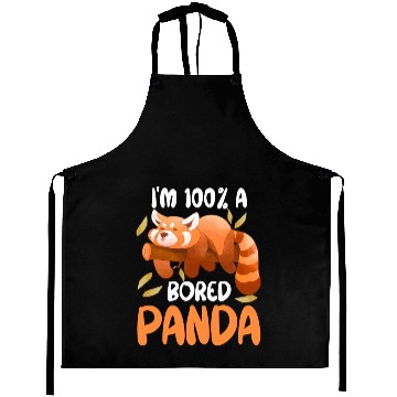 Discover Red Panda Bored Cute Animal Lazy Animal Lover Aprons