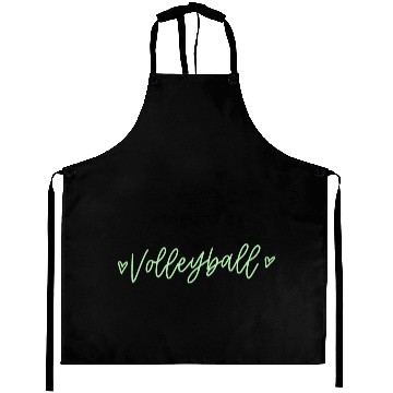 Discover Green Calligraphy Volleyball Aprons