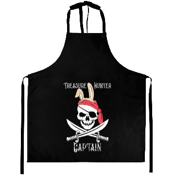 Discover Jolly Roger Pirate Easter Bunny Treasure Hunter Aprons