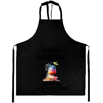 Discover Retired Counselor Vacation Tropical Cocktail Aprons