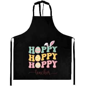 Discover Easter Teacher Bunny Happy Easter Egg Retro Girl Aprons