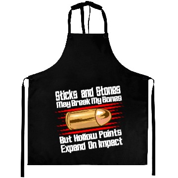 Discover Sticks And Stones Gun Bullets 2nd Amendment Aprons