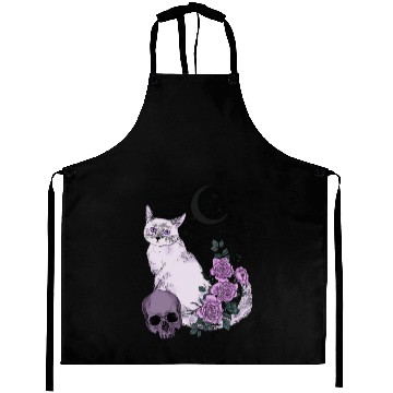Discover Gothic Cat and Roses Aprons