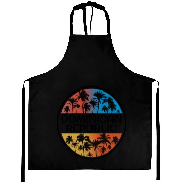Discover Dominican Republic Palm Tree Stylish Vacation Aprons