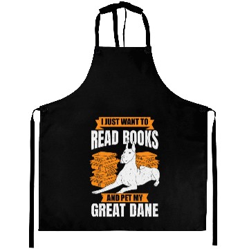 Discover Great Dane German Mastiff Dog Reading Lover Aprons