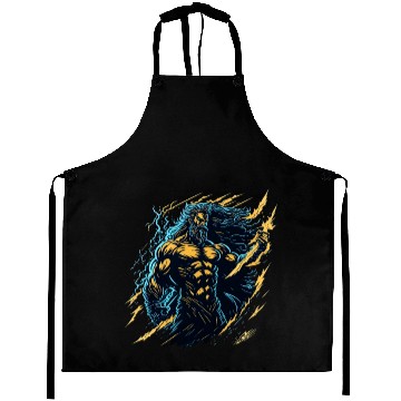 Discover Zeus God of thunder and lightning Aprons