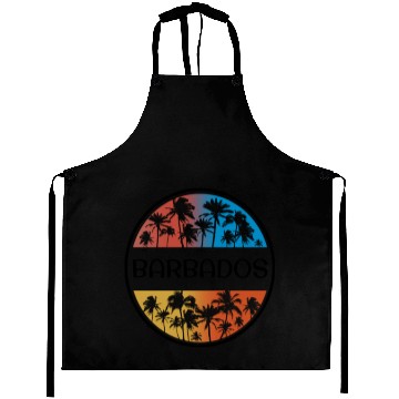Discover Barbados Palm Tree Stylish Vacation Souvenir Aprons