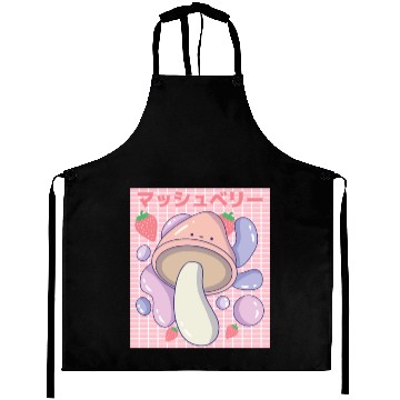 Discover Kawaii Mushbery Mushroom and Strawberry Aprons