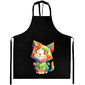 Discover Geometric Cat Funny Cat lover Math Aprons