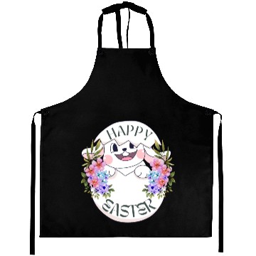 Discover Happy Easter Bunny with Flowers Aprons