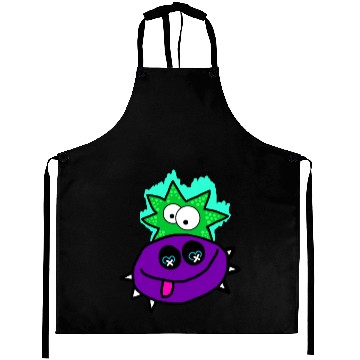 Discover Purple Vibe Star Cartoon Design Aprons