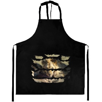 Discover Ripped Wildlife Lion Stare Aprons