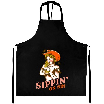 Discover Sippin' On Sin Cowgirl Apparel Aprons