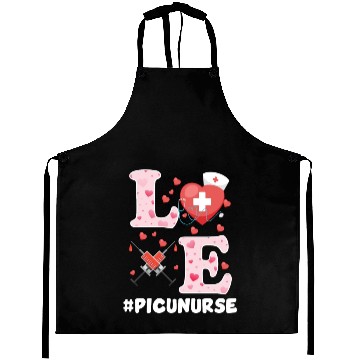 Discover Cute PICU Nurse Valentines Day Design Aprons