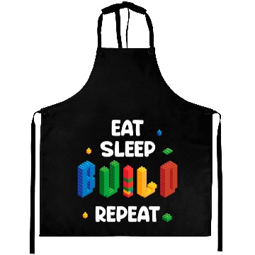 Discover Eat Sleep Build for Funny Blocks Master Builder Aprons