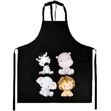 Discover Baby Zebra, Hippo, Elephant, Lion Aprons