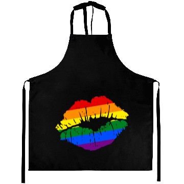 Discover Artistic Gay Pride Rainbow Flag LGBTQ Lips Aprons