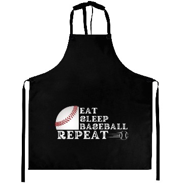 Discover Eat Sleep Baseball Repeat Baseball Player, Funny Aprons
