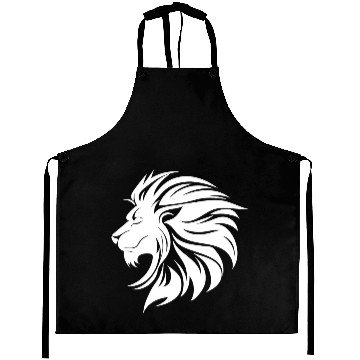 Discover Mighty Lion Head Mane Cool Tattoo Style Aprons
