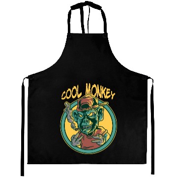 Discover Cool Monkey Illustration Aprons