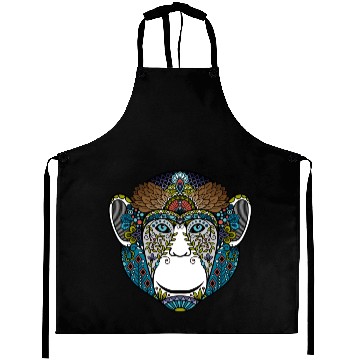 Discover Hipster Monkey Colorful Aprons