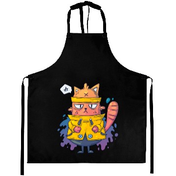Discover Cat Yellow Sweater Cartoon Aprons