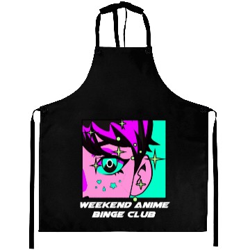 Discover Weekend Anime Binge Club Kawaii Japanese Cute Japa Aprons